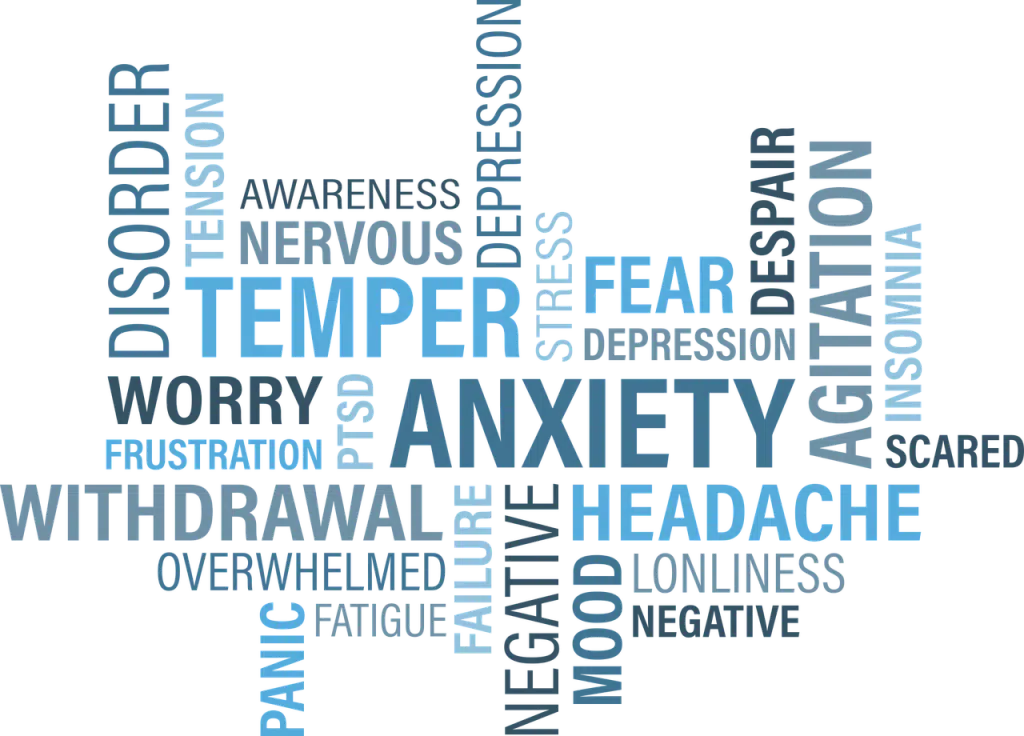 Words Describing Anxiety Symptoms and Signs