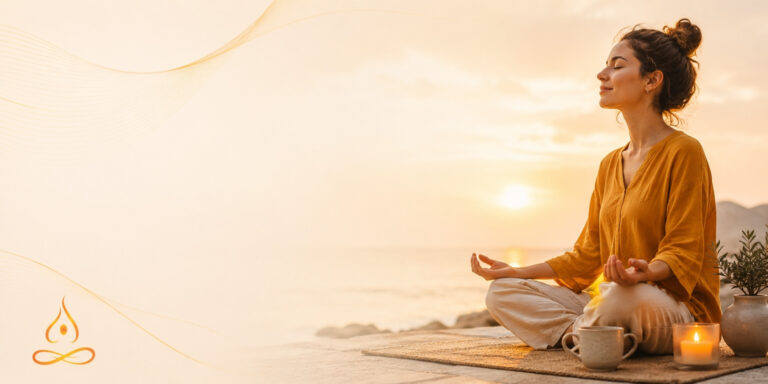 Woman relaxing at sunset with practical ways to relieve stress quickly