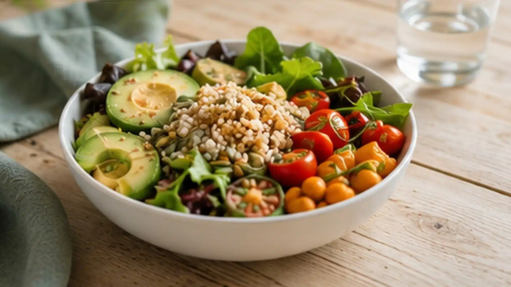 Healthy balanced meal representing sustainable eating habits and weight goals