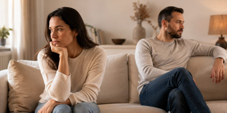 Couple experiencing emotional distance caused by unspoken expectations in relationships
